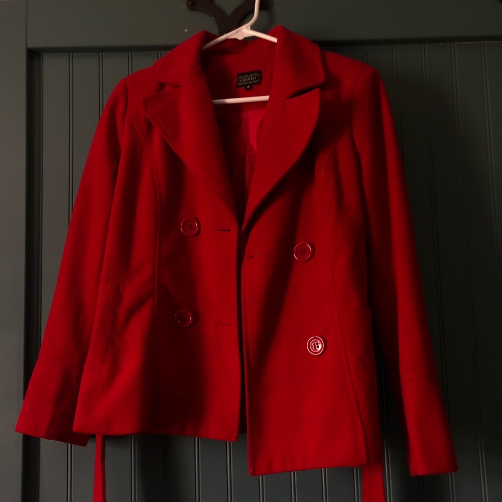 Deep Red Peacoat